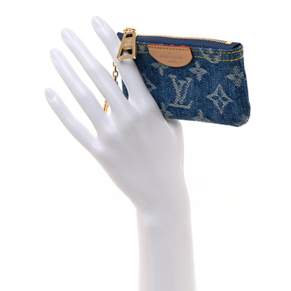 Louis Vuitton Monogram Denim Key Pouch Denim Blue 2 of 7
