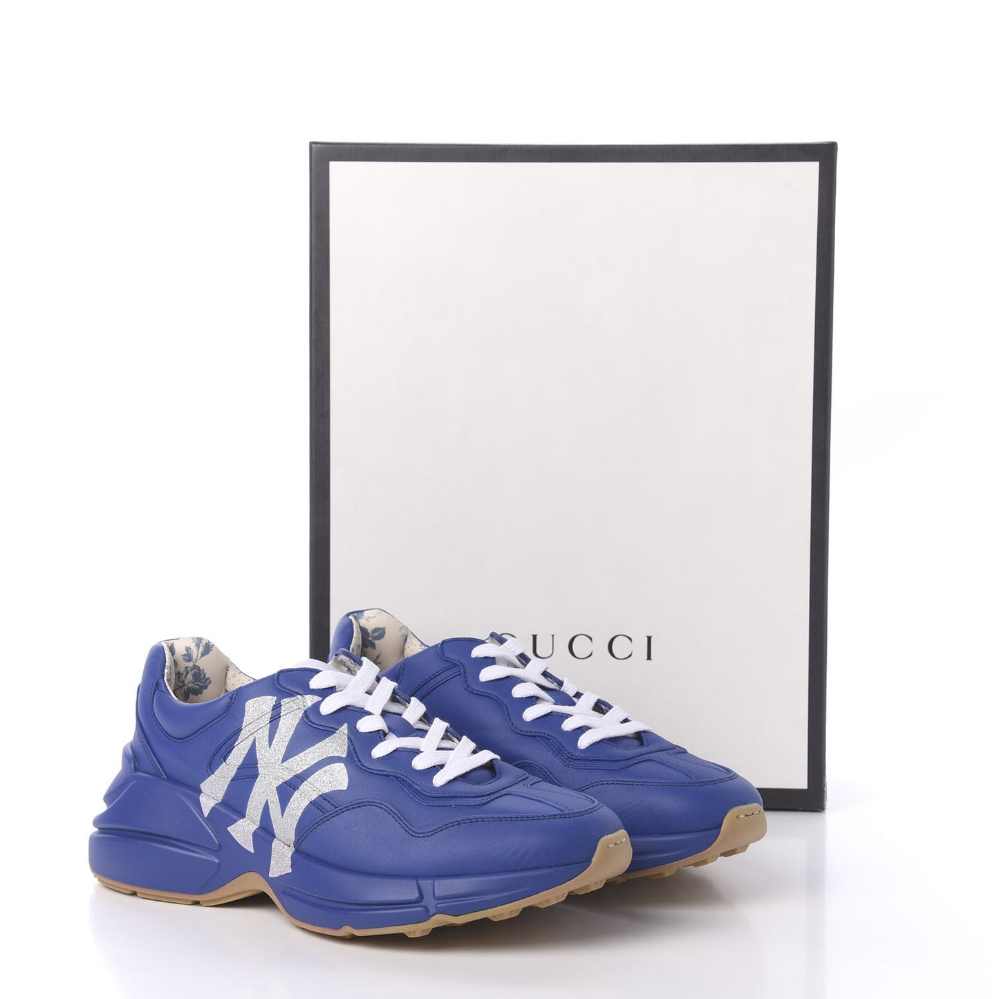 X MLB Calfskin NY Yankees Mens Rhyton Sneakers 6.5 Electric Blue