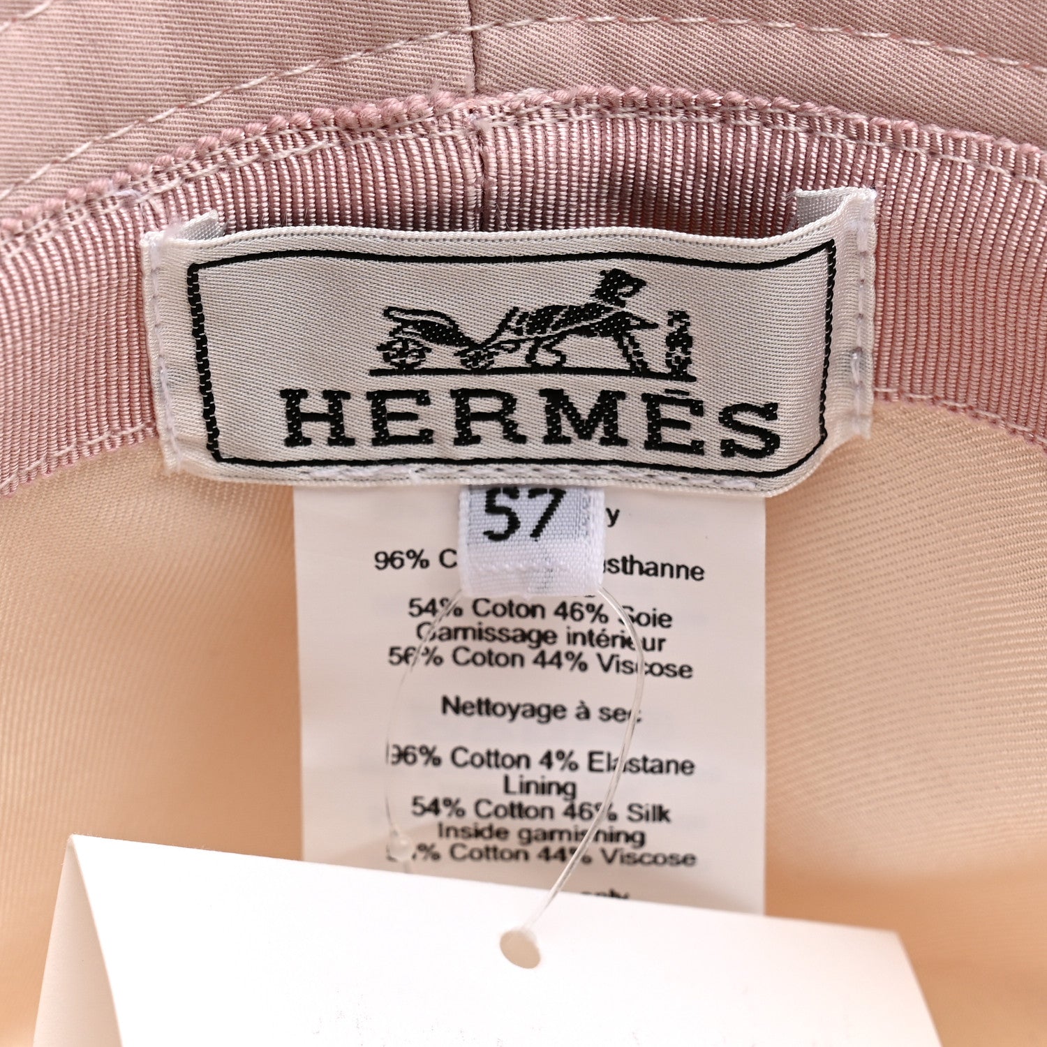 Hermes Cotton Harper H Nautic Bucket Hat 57 Rose Sepia 8 of 8
