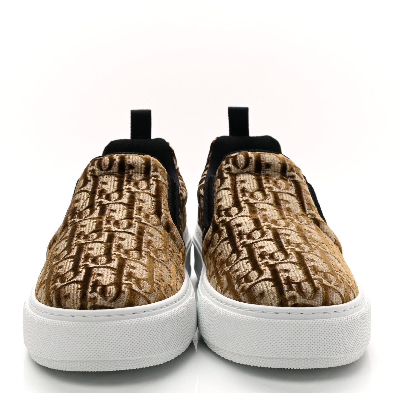 Christian Dior Velvet Oblique Womens Solar Slip On Sneakers 38 Bronze 2 of 8