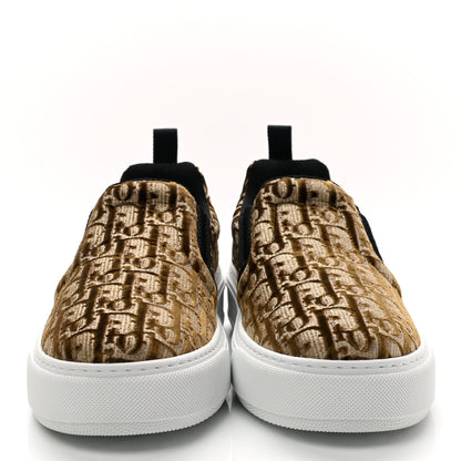 Christian Dior Velvet Oblique Womens Solar Slip On Sneakers 38 Bronze 2 of 8