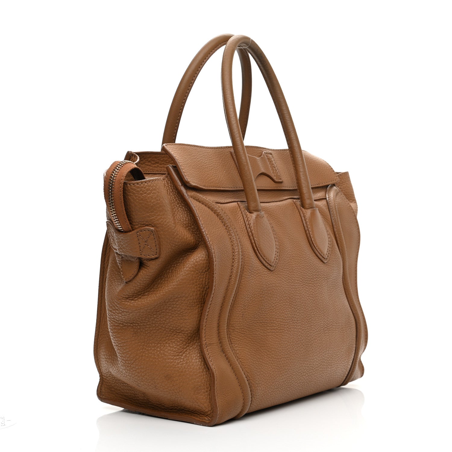 Celine Drummed Calfskin Mini Luggage Camel 2 of 17