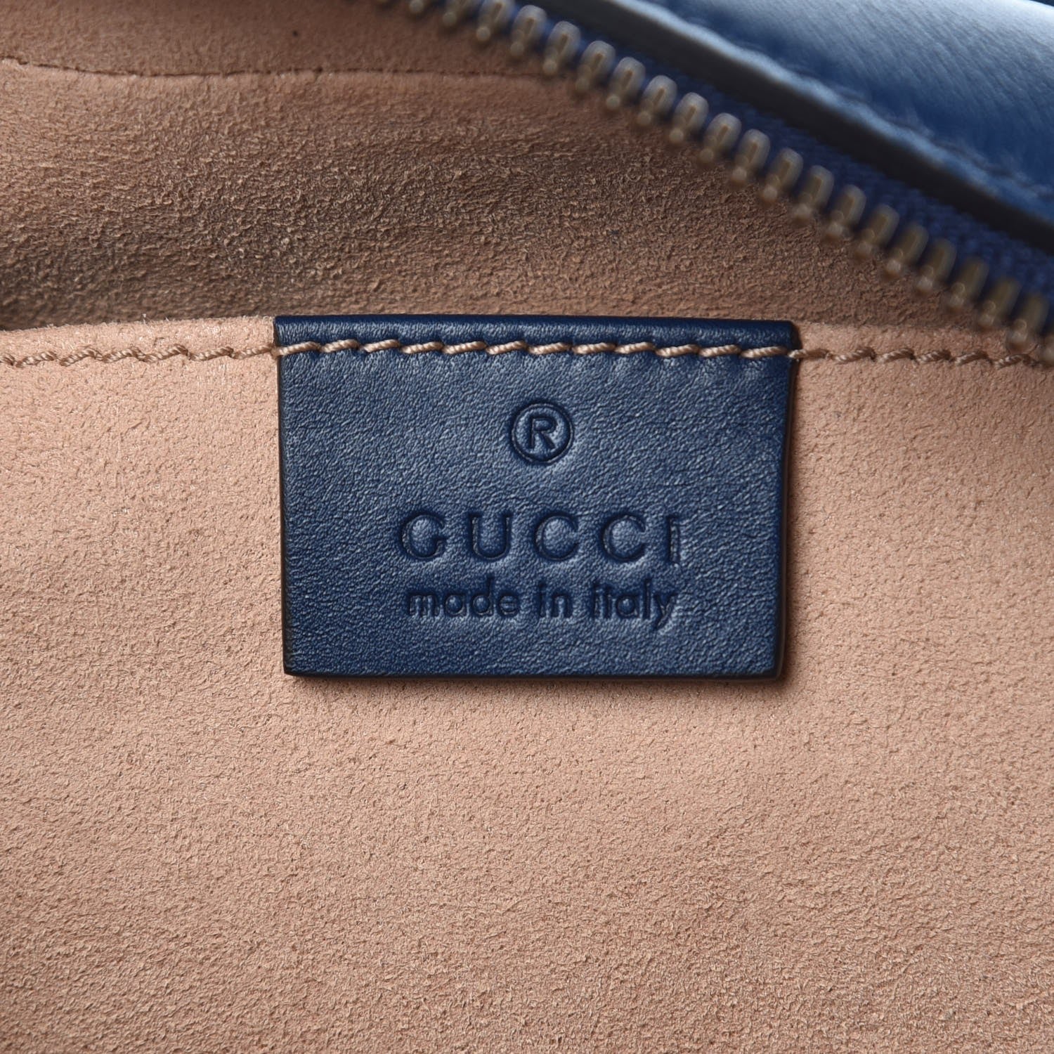 Gucci Calfskin Matelasse GucciGhost Small GG Marmont Chain Shoulder Bag Blue Agata Hibiscus Red 7 of 8