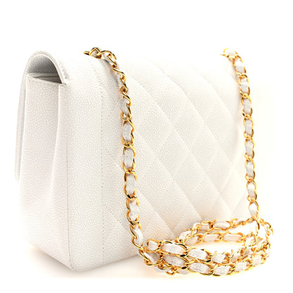 Chanel Caviar Quilted Medium Single Flap White 3 of 10