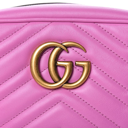 Gucci Calfskin Matelasse Small GG Marmont Chain Shoulder Bag Candy Mousse 8 of 11