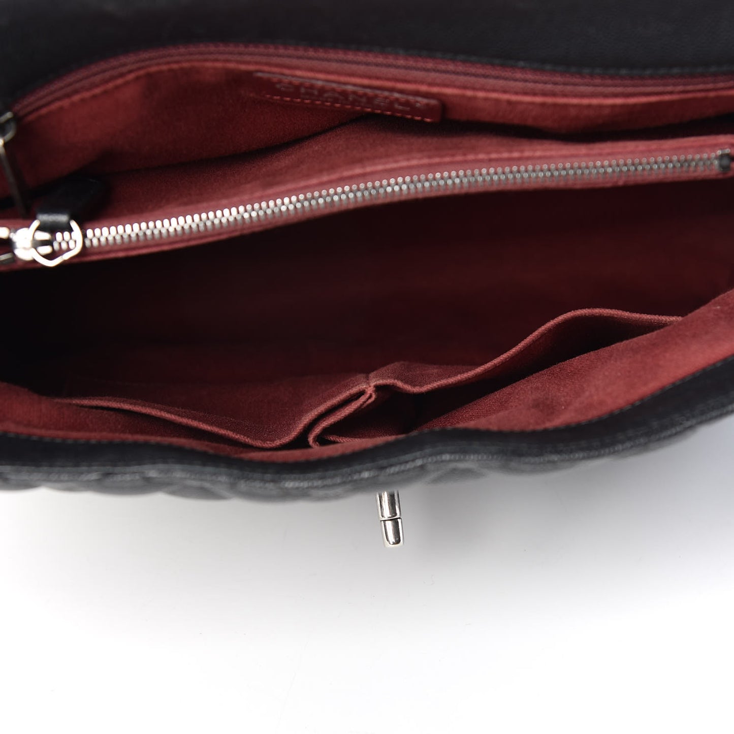 Caviar Quilted Large Coco Handle Flap Grey