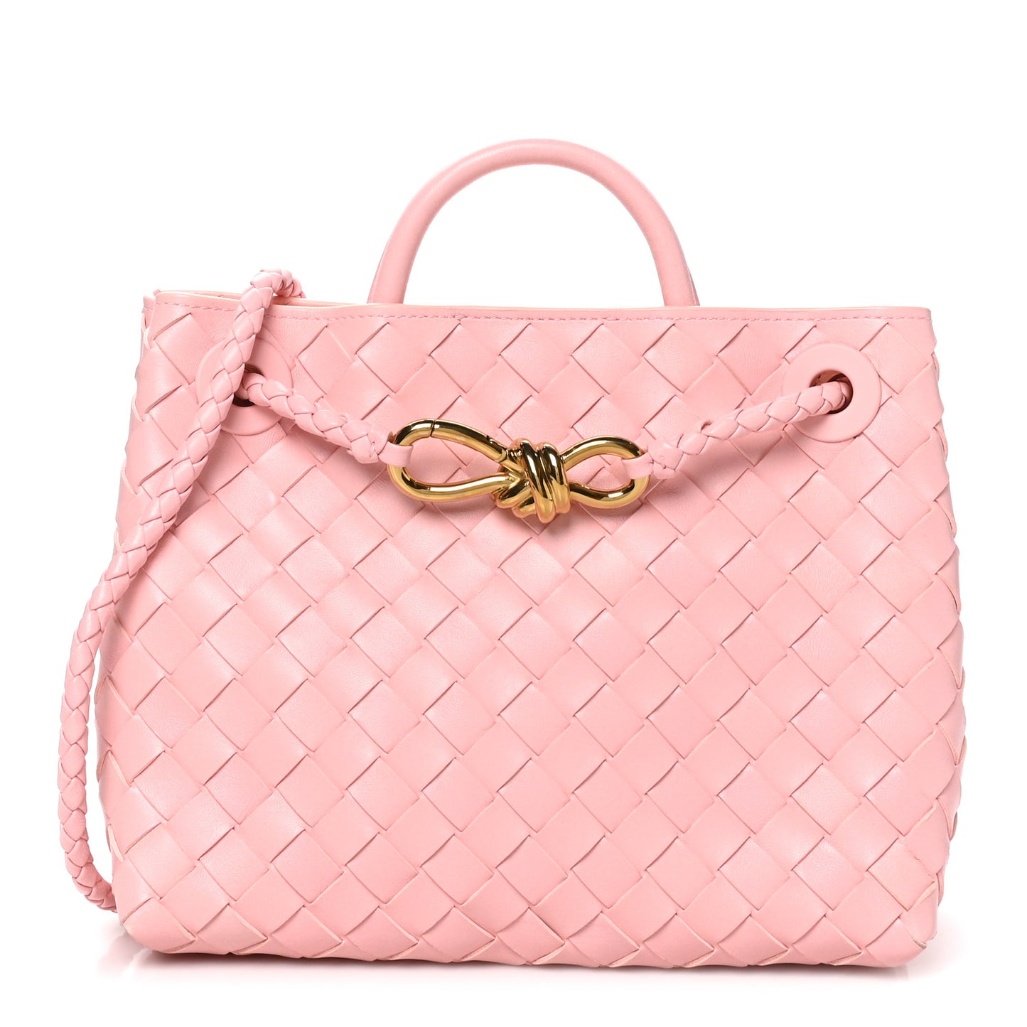Nappa Intrecciato Small Andiamo Shoulder Bag Blush