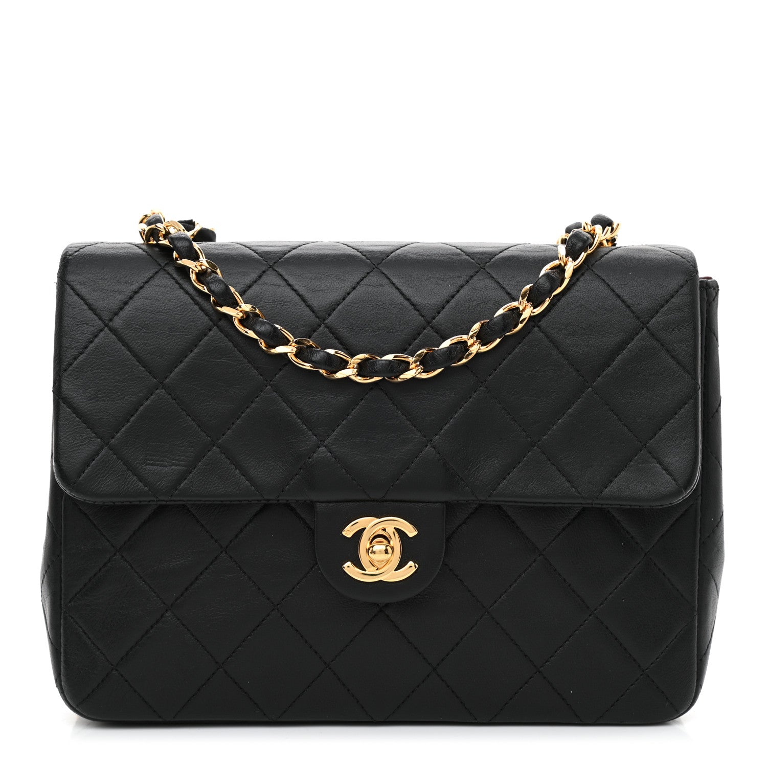 Chanel Lambskin Quilted Mini Square Flap Bag Black 1 of 10