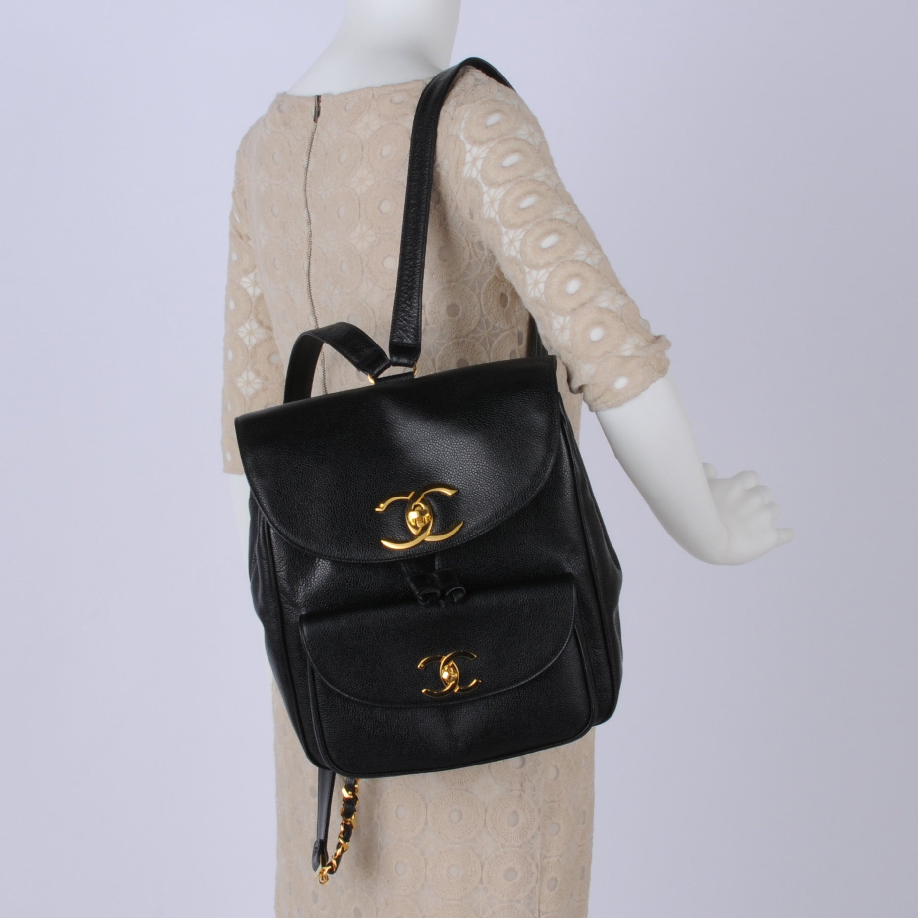 Chanel Caviar Drawstring Backpack Black 2 of 8