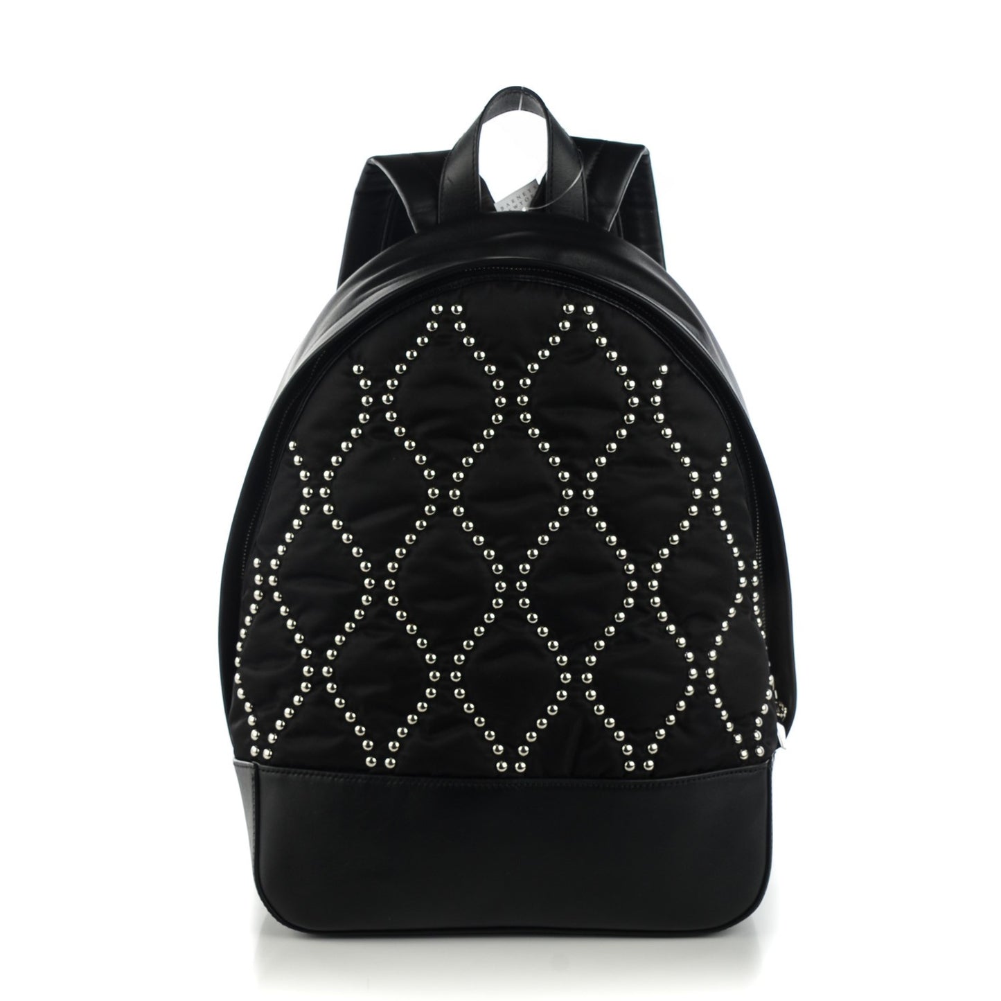 Lambskin Nylon Studded Backpack Black
