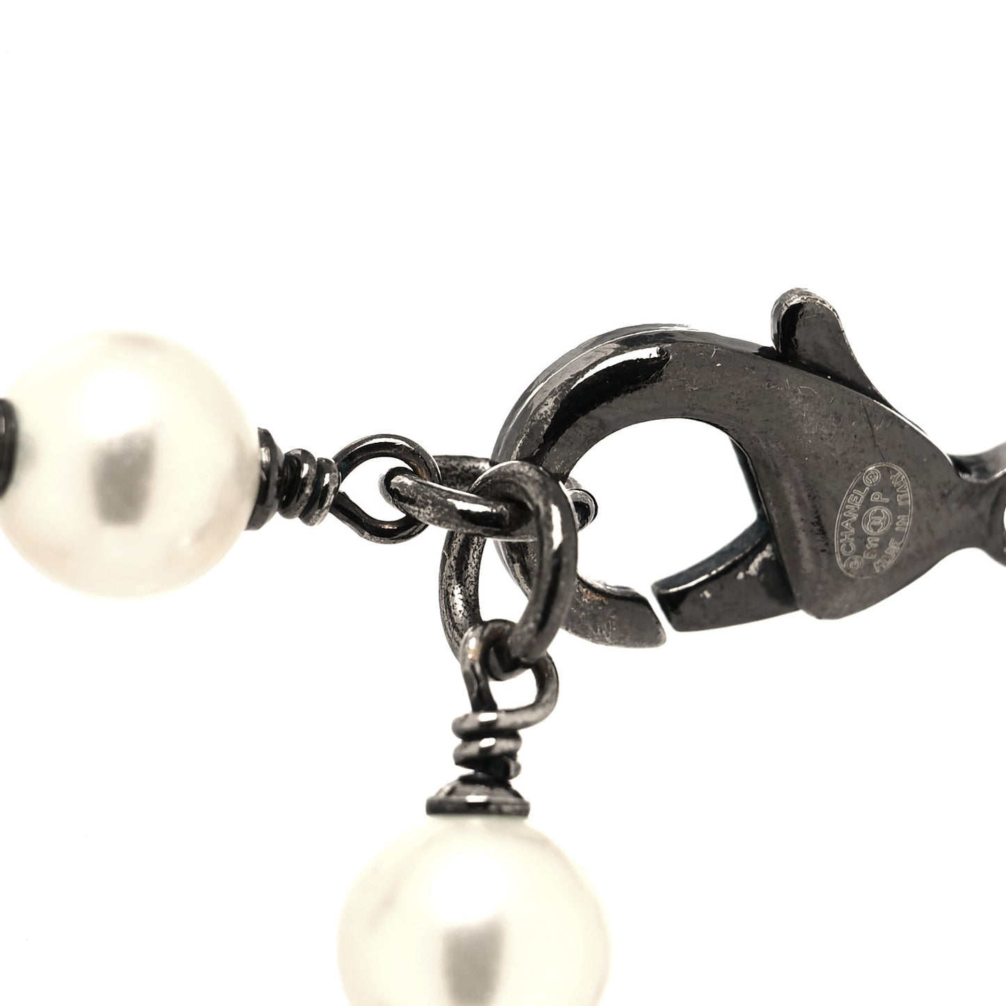 Ruthenium Beaded CC Short Necklace Black
