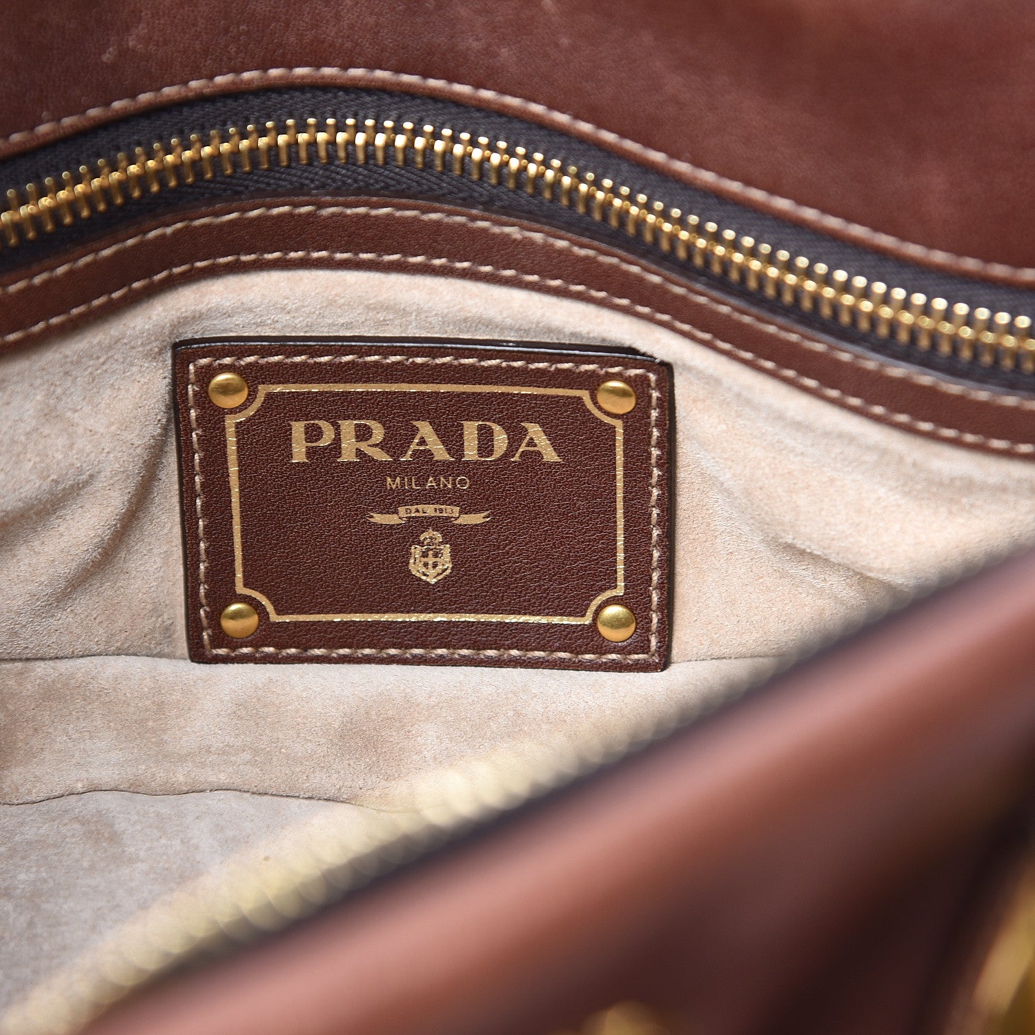 Prada Soft Calf Shopping Satchel Nocciolo 6 of 9