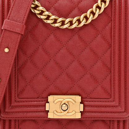Chanel Caviar Quilted North South Boy Flap Red 8 of 11