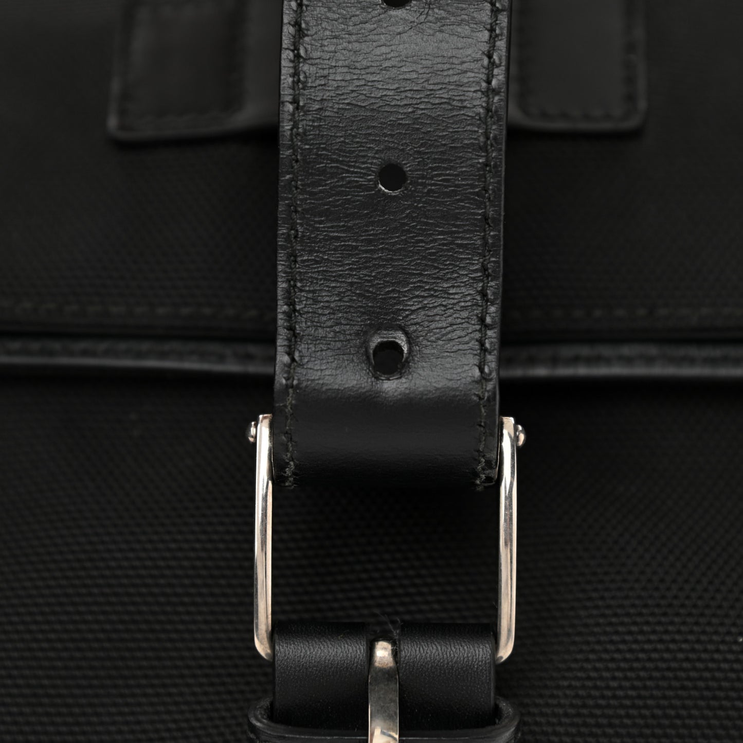 Techno Canvas Web Single Buckle Backpack Black
