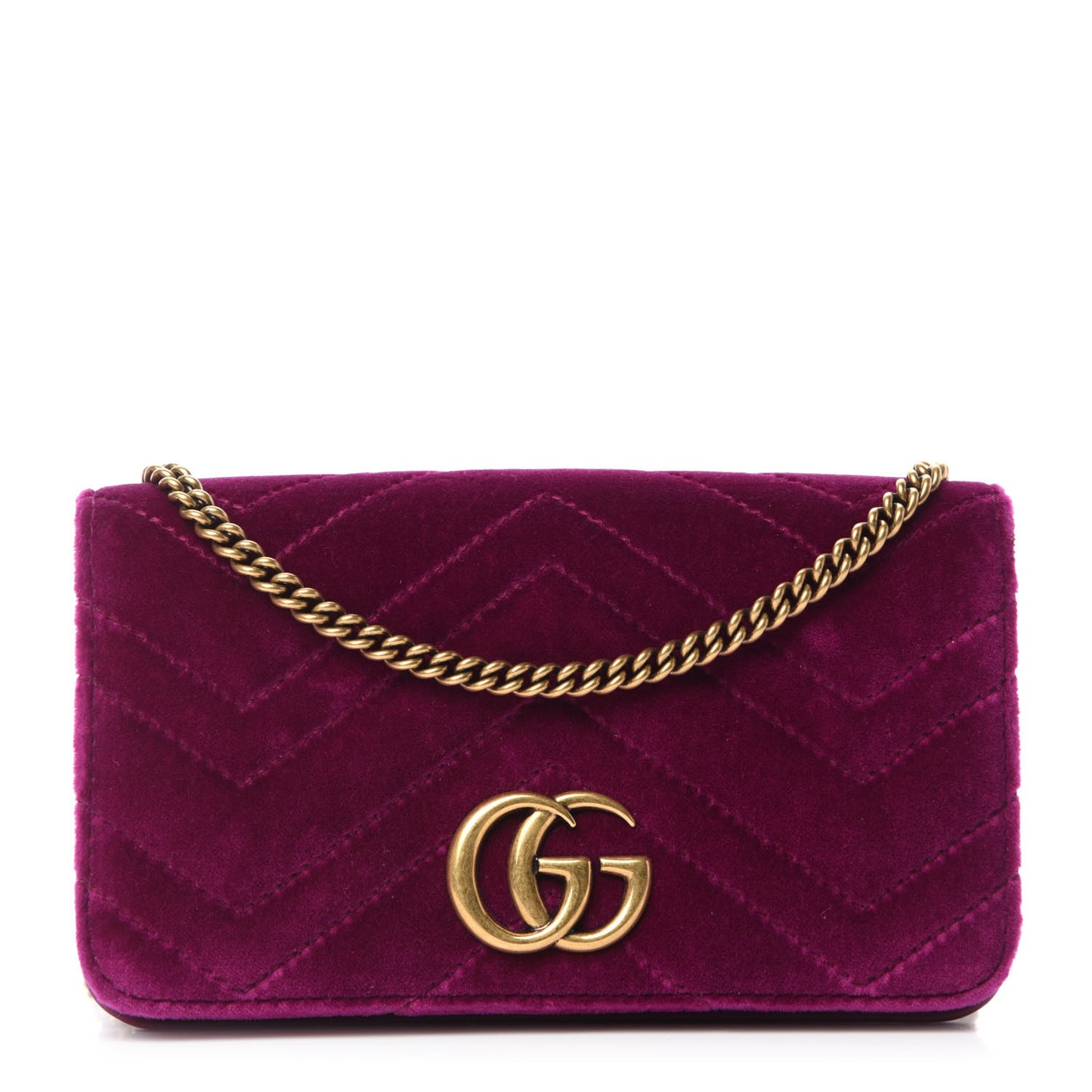 Velvet Matelasse GG Marmont Mini Bag Fuchsia Violet Cyclamen