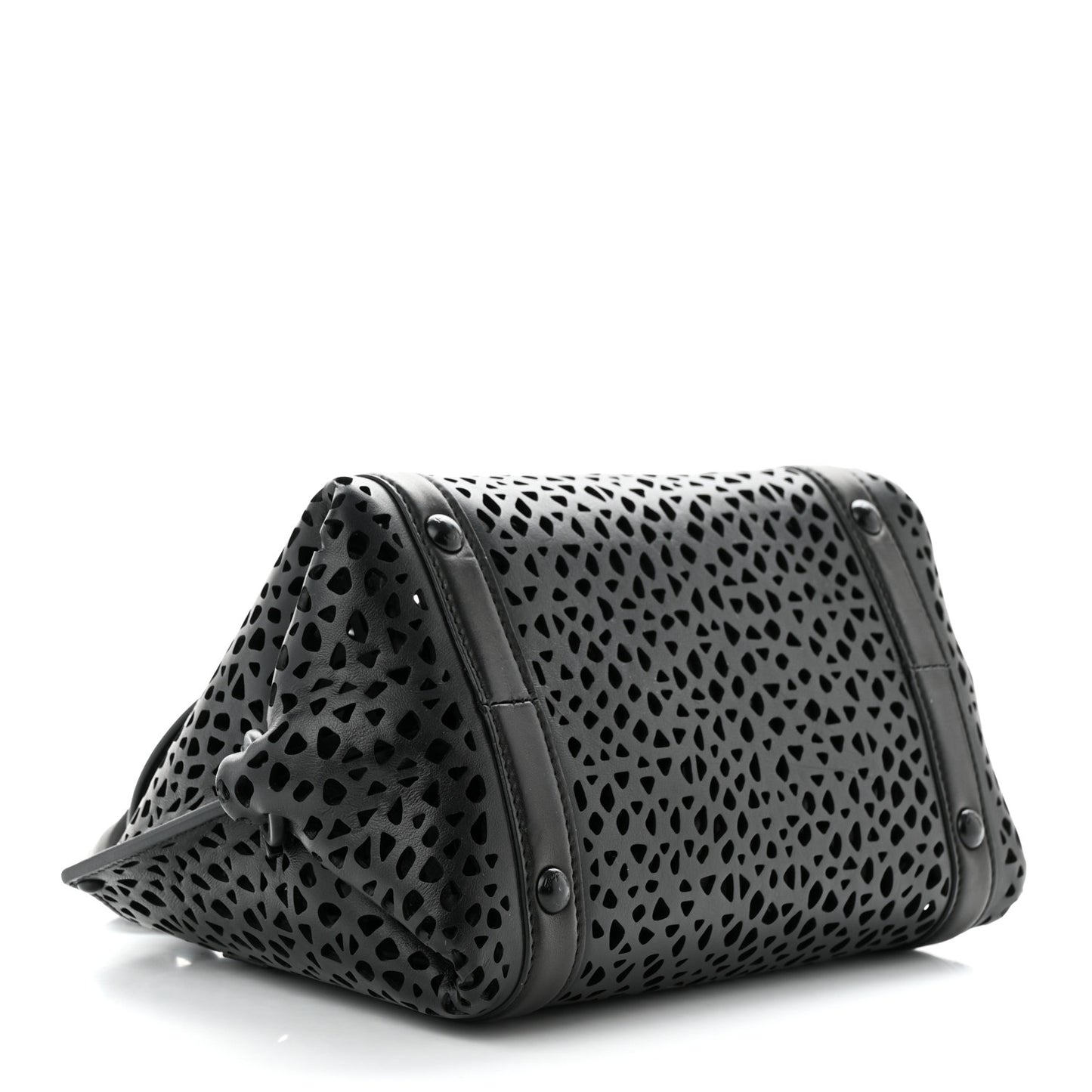 Soft Calfskin Laser Cut Sofia Satchel Black