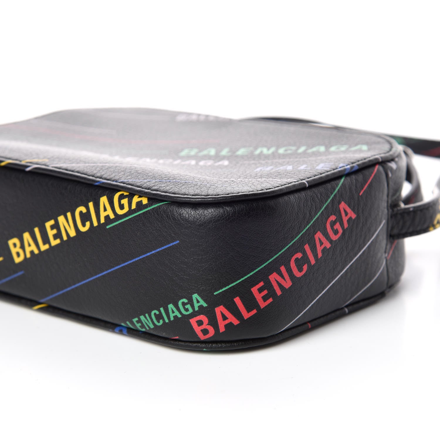 Balenciaga Calfskin Logo Print XS Everyday Camera Bag Black Multicolor 6 of 9
