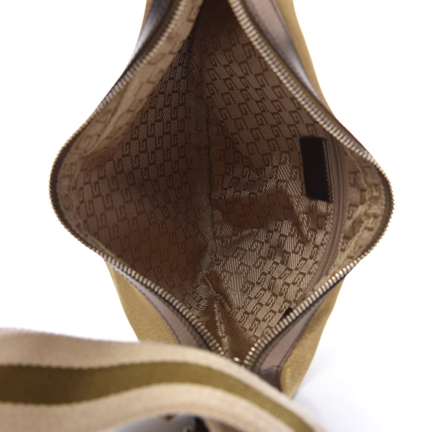 Gucci Metallic Canvas Web Hobo Beige Bronze 5 of 9
