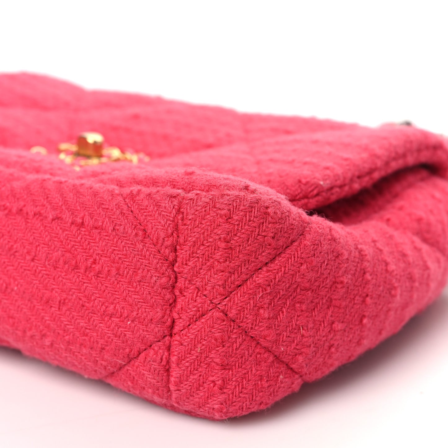 Tweed Quilted Medium Chanel 19 Flap Raspberry