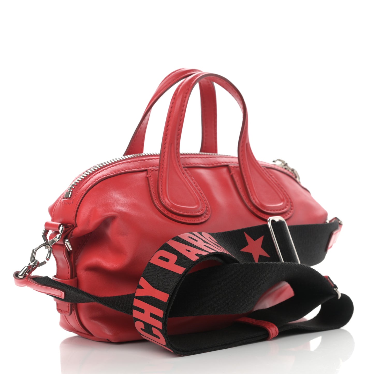 Calfskin Micro Nightingale Logo Strap Red