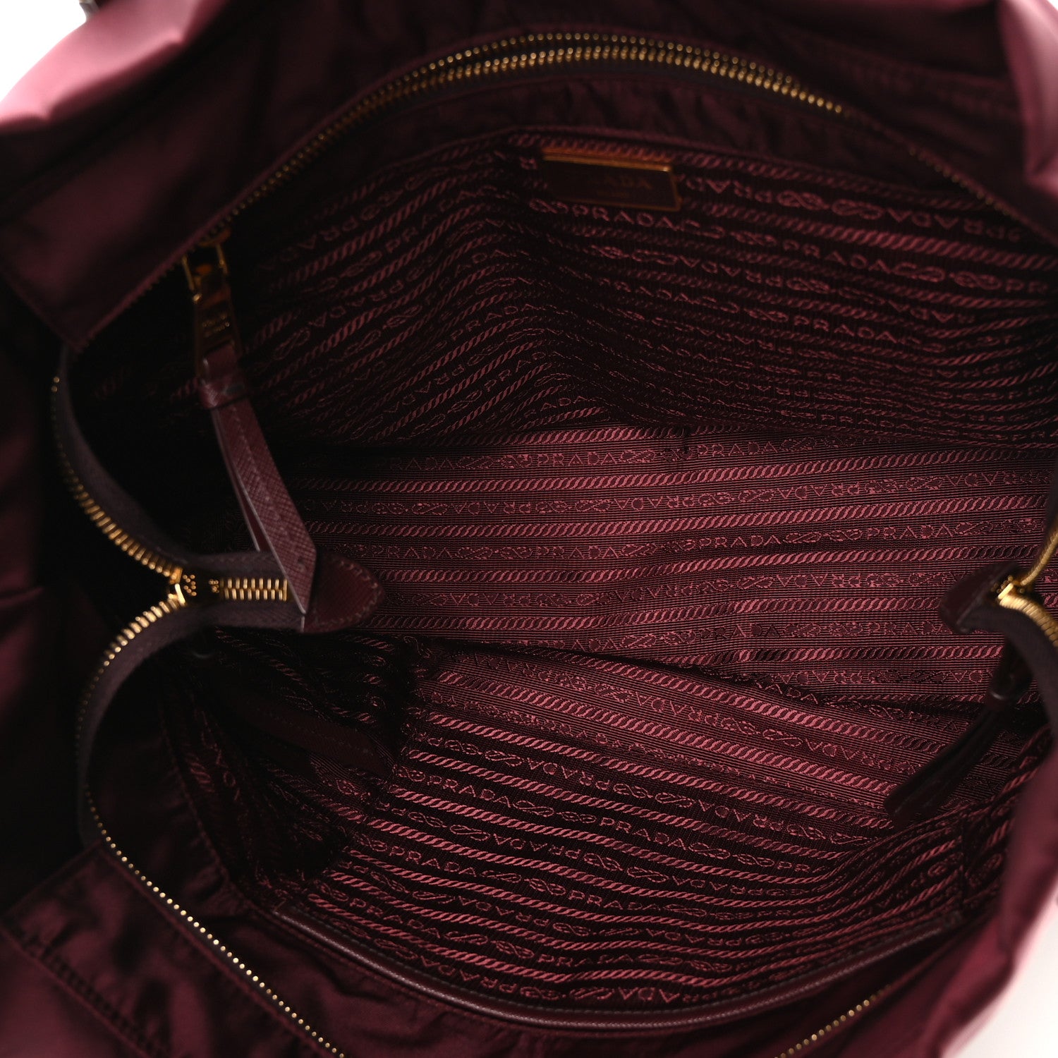 Prada Tessuto Nylon Saffiano Tote Granato 5 of 11