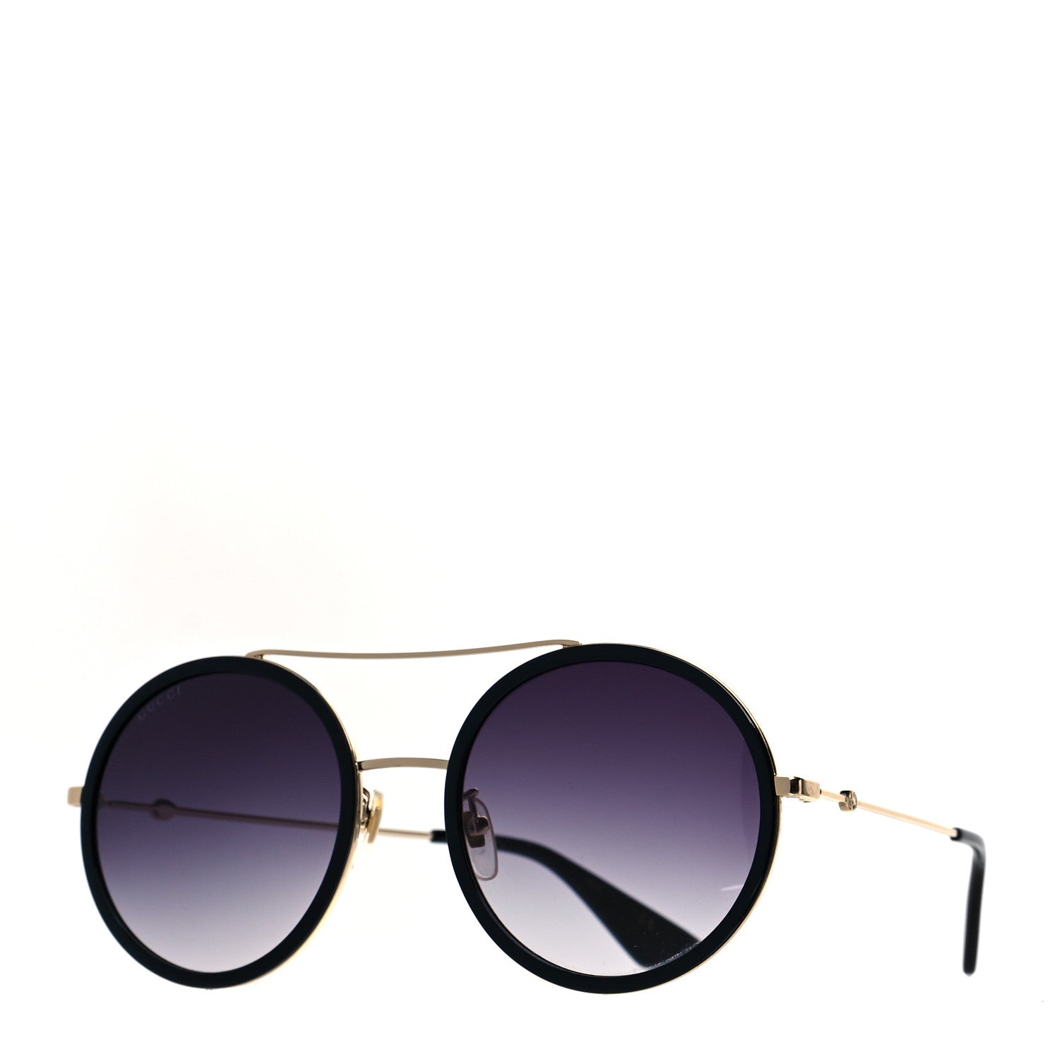 Gucci Metal Round Frame Sunglasses GG0061S Black 1 of 7