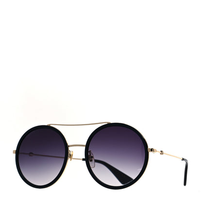 Gucci Metal Round Frame Sunglasses GG0061S Black 1 of 7