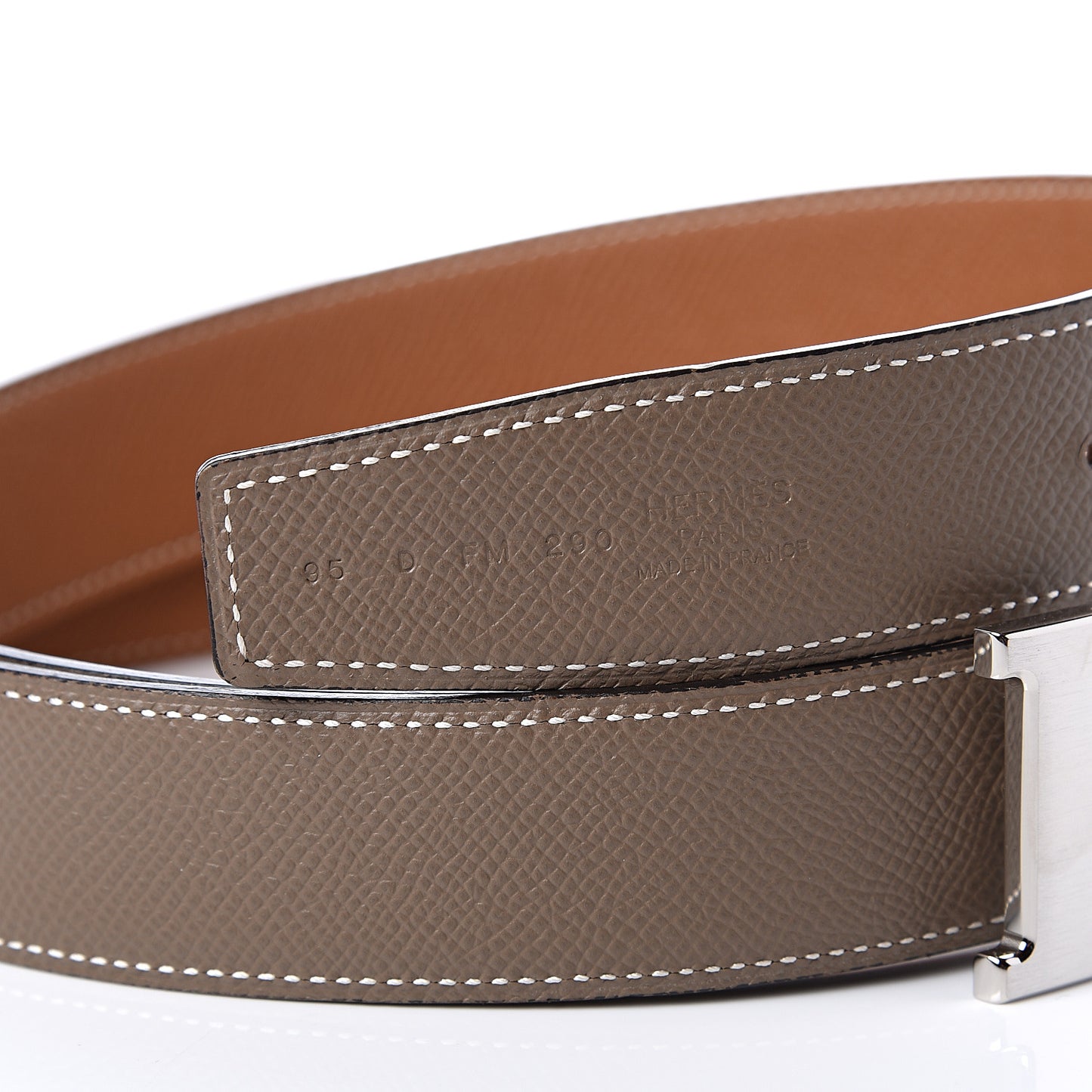 Epsom 24mm Mini H Belt 95 Gold Etoupe