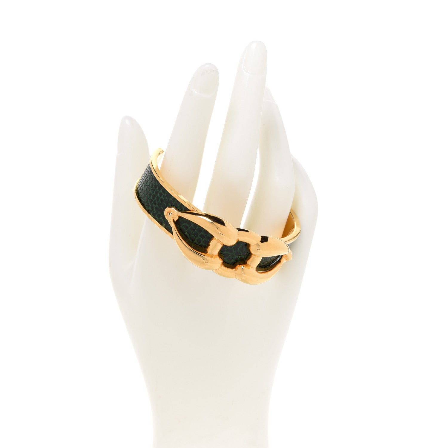 Hermes Lizard Cuff Vert Fonce 2 of 5