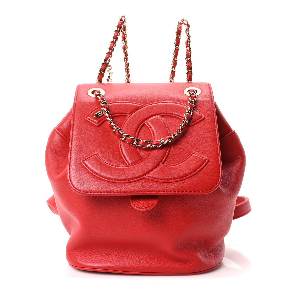 Chanel Lambskin CC Mania Backpack Red 1 of 9