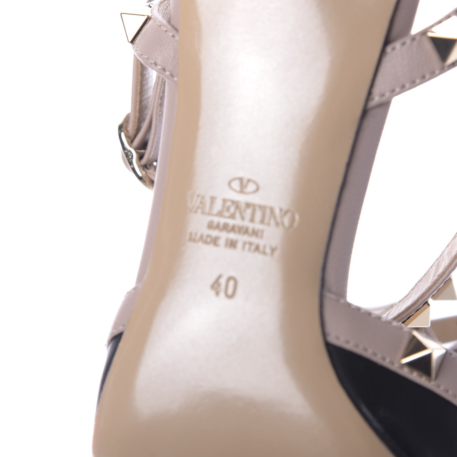 Valentino Garavani Calfskin Nappa Rockstud Ankle Strap 65mm Pumps 40 Black Poudre 10 of 12