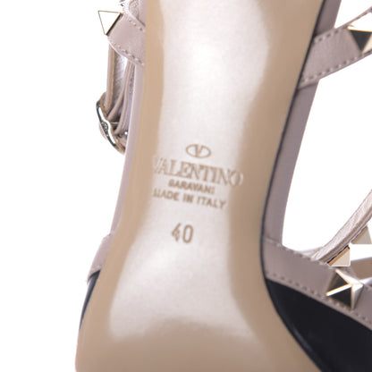 Valentino Garavani Calfskin Nappa Rockstud Ankle Strap 65mm Pumps 40 Black Poudre 10 of 12