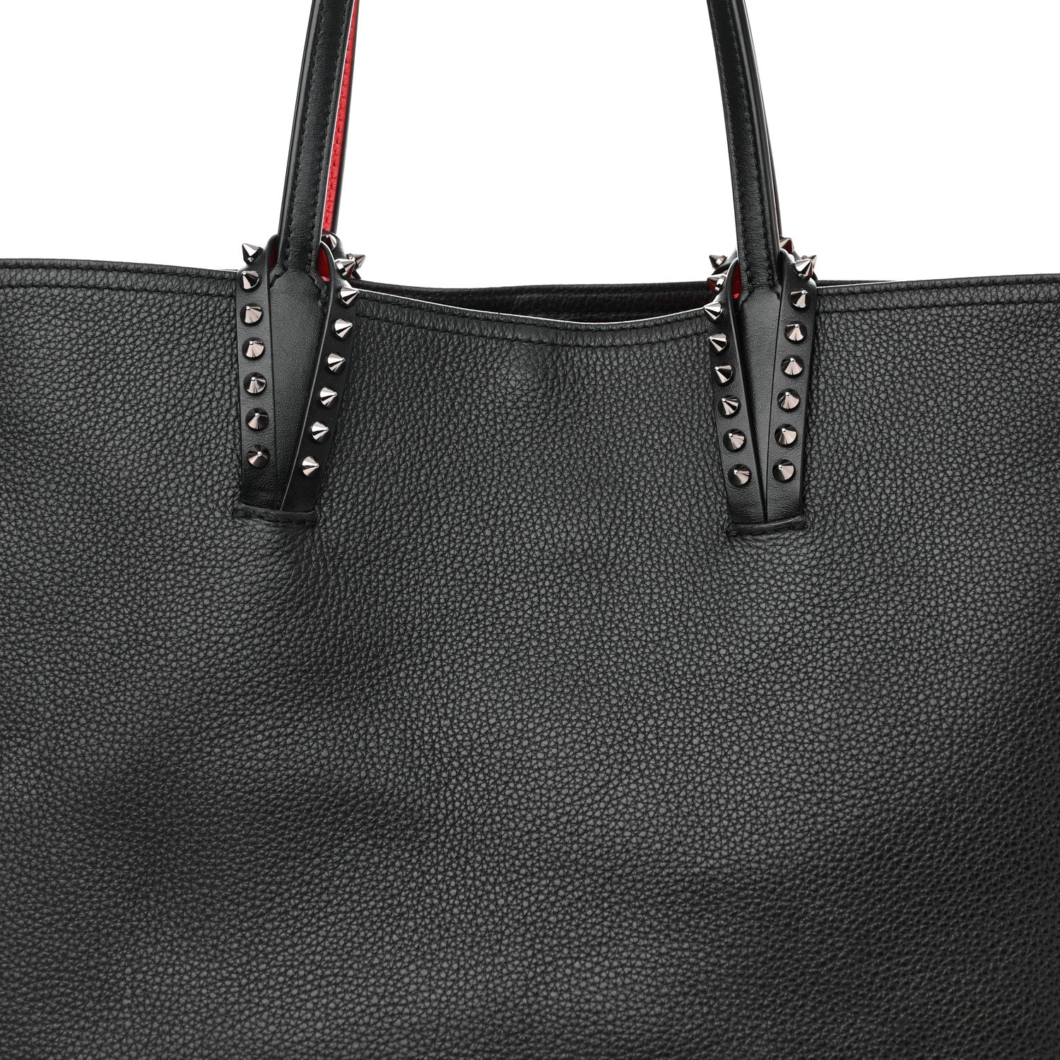 Christian Louboutin Calfskin Spikes East West Cabata Tote Black 9 of 17