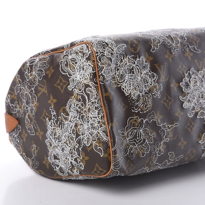 Louis Vuitton Monogram Dentelle Speedy 30 Silver 7 of 8