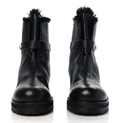 Jimmy Choo Calfskin Fur Boots 39.5 Black 2 of 7