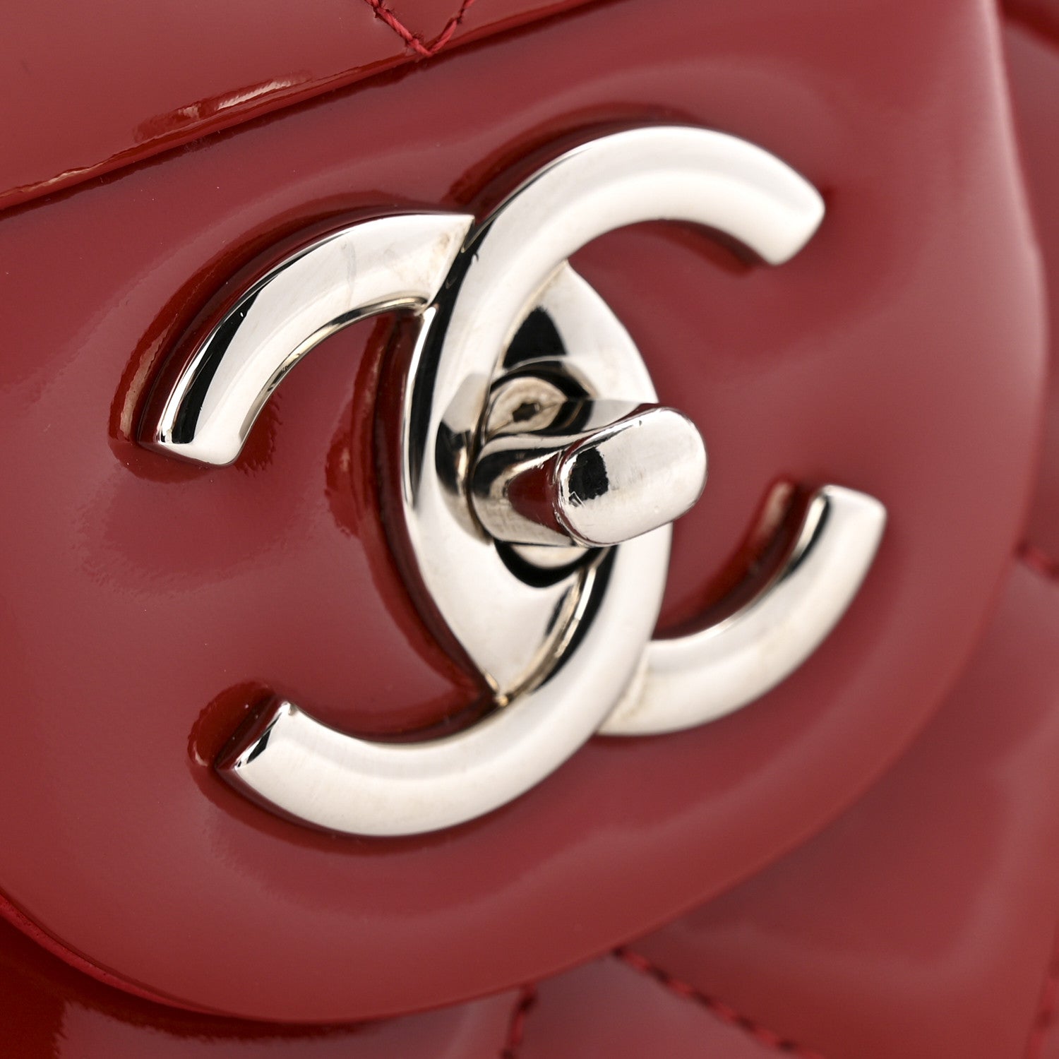 Chanel Patent Quilted Maxi Double Flap Red 11 of 13
