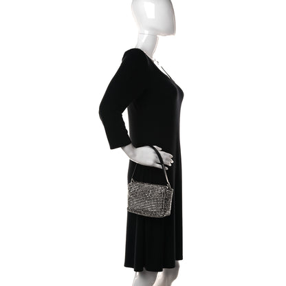 Alexander Wang Mesh Crystal Rhinestone Mini Heiress Pouch Black Silver 2 of 10