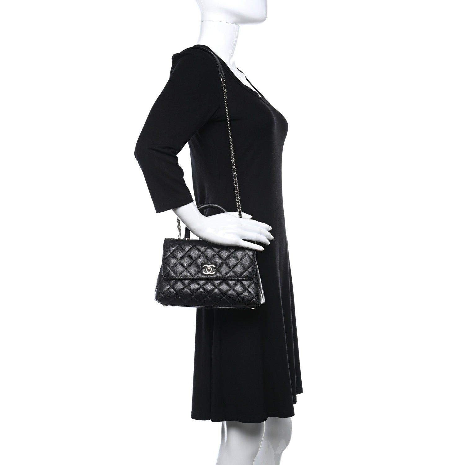 Chanel Caviar Quilted Mini Coco Handle Flap Black 2 of 9