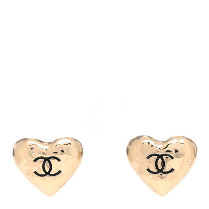 Chanel CC Heart Earrings Gold 1 of 4