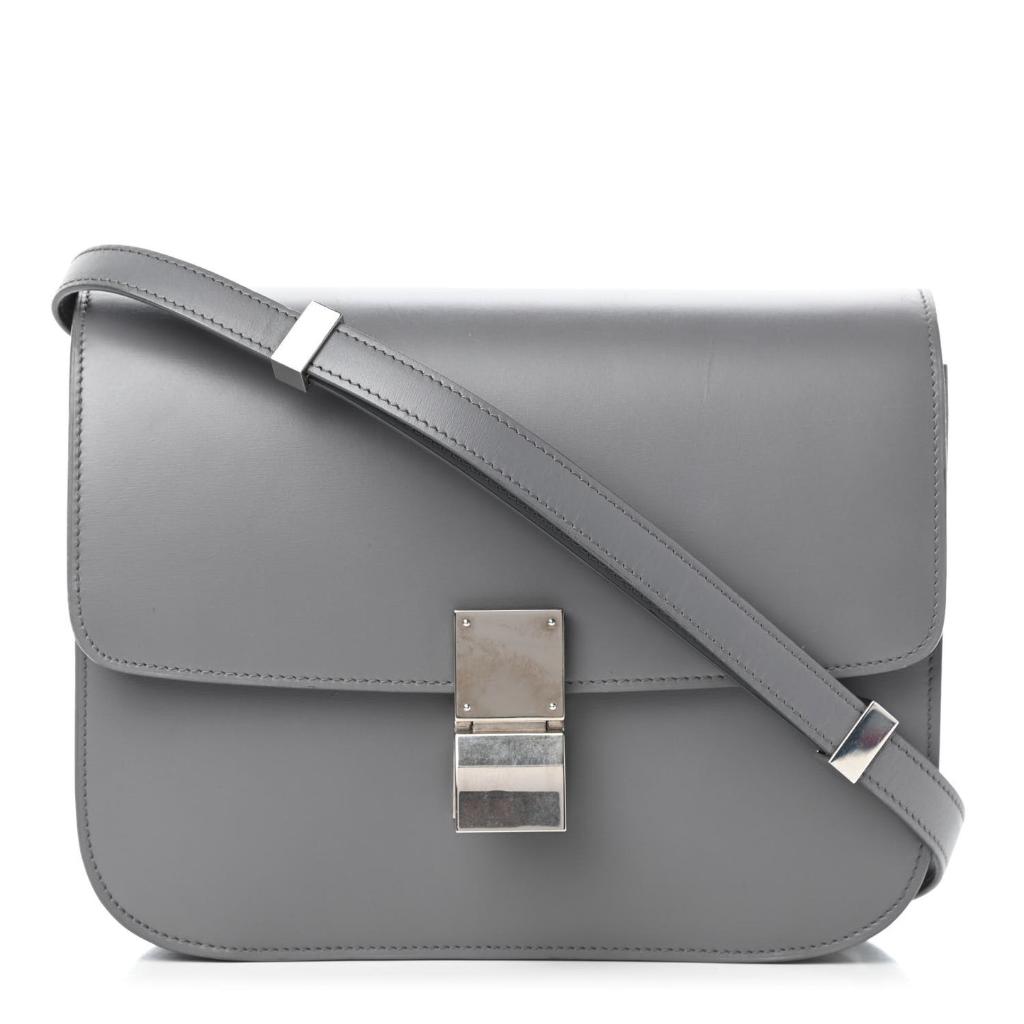 Smooth Calfskin Medium Classic Box Flap Bag Storm