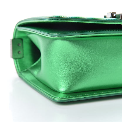 Chanel Metallic Patent Calfskin Quilted Small Boy Flap Green 9 of 13