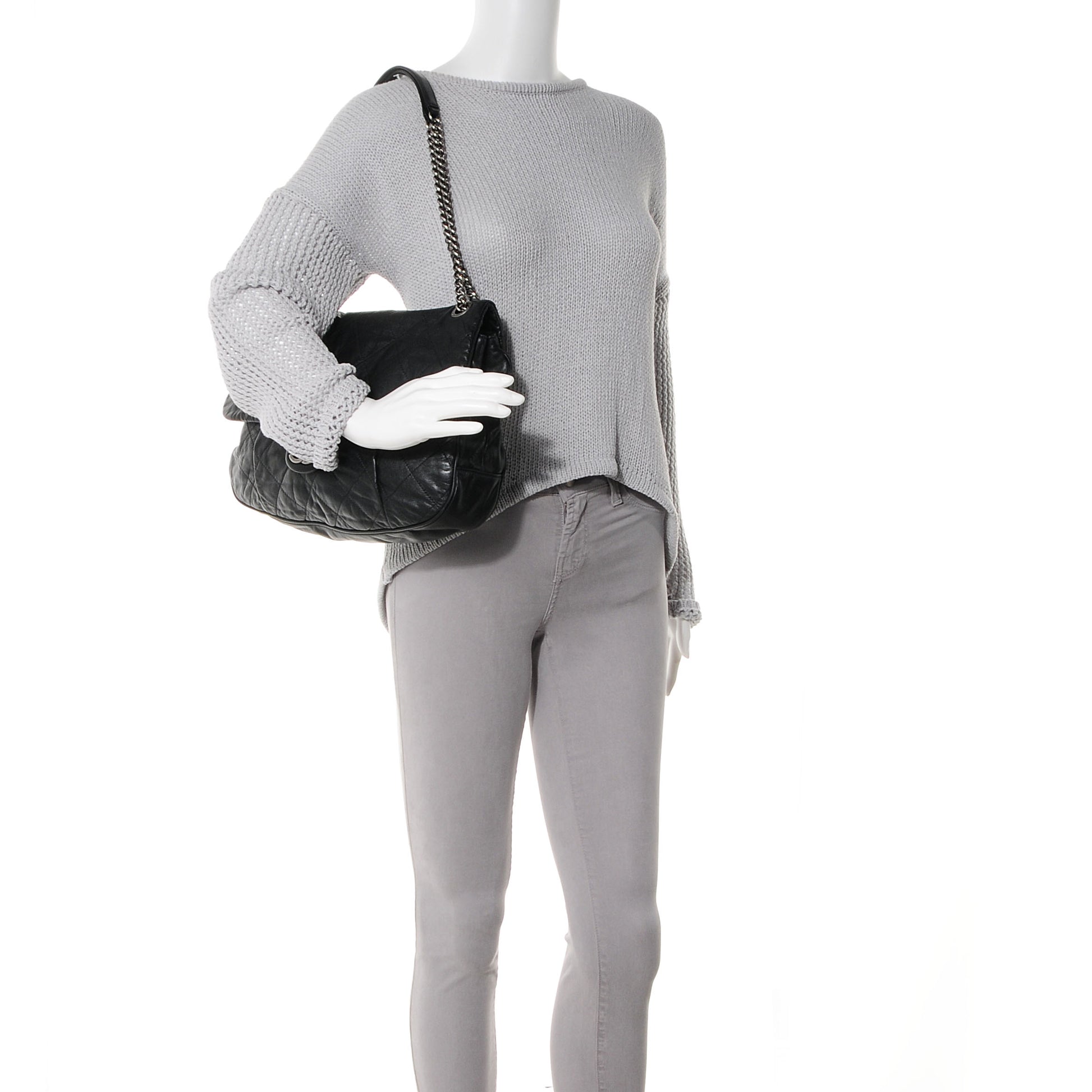 Chanel Calfskin Coco Pleats Flap Black 2 of 8