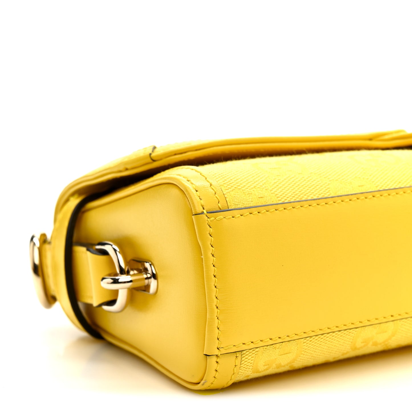 GG Monogram Textured Dollar Calfskin Small Luce Shoulder Bag Yellow