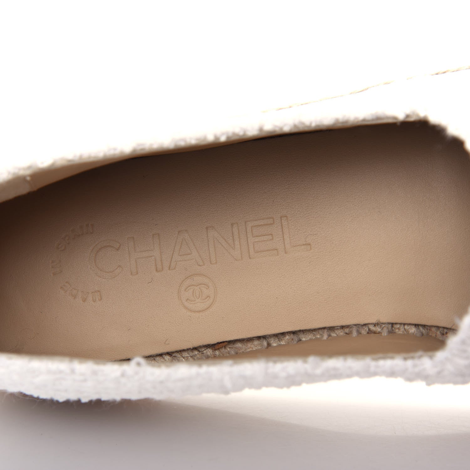 Chanel Tweed Grosgrain CC Espadrilles 38 White Black 8 of 12