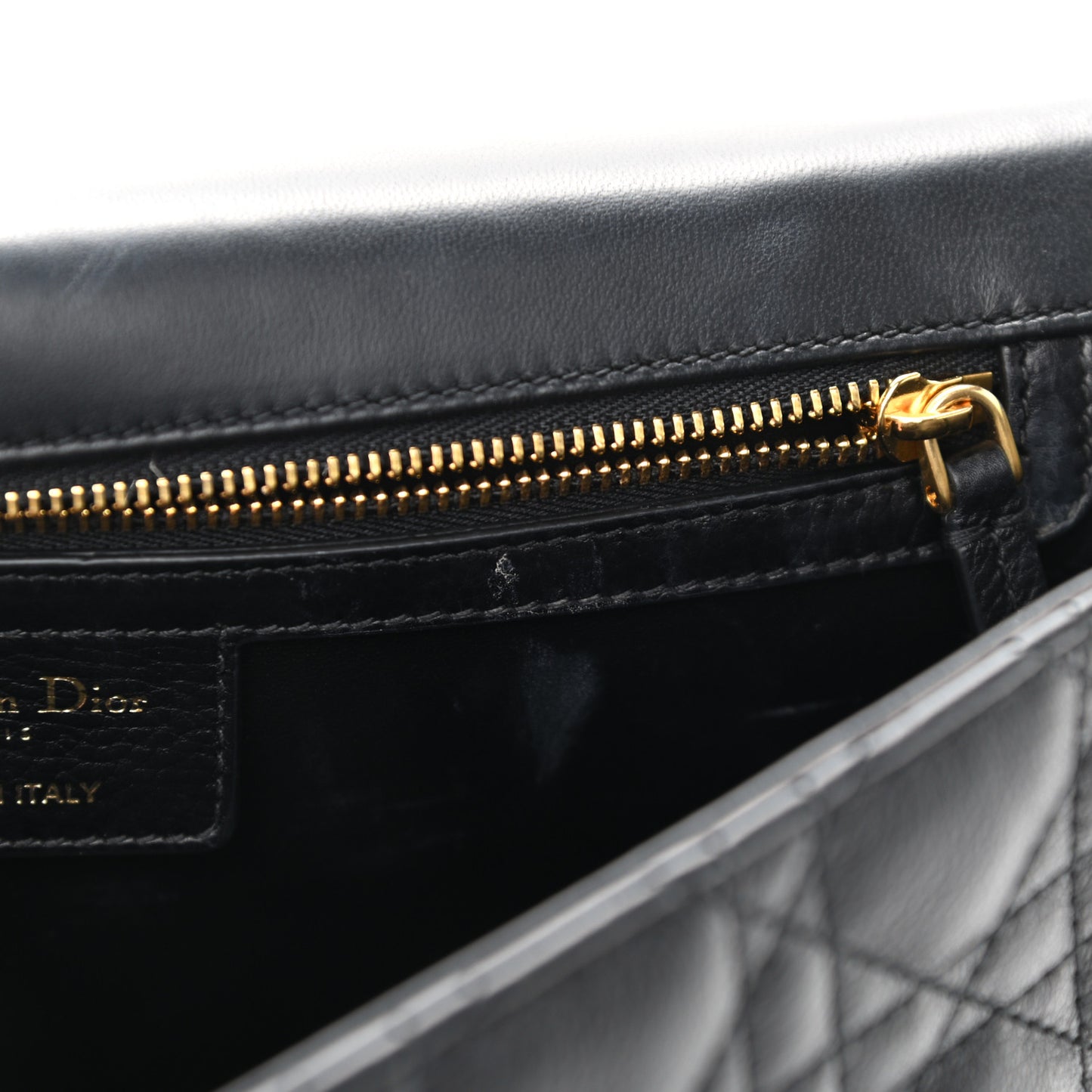 Grained Calfskin Cannage Large Caro Bag Black