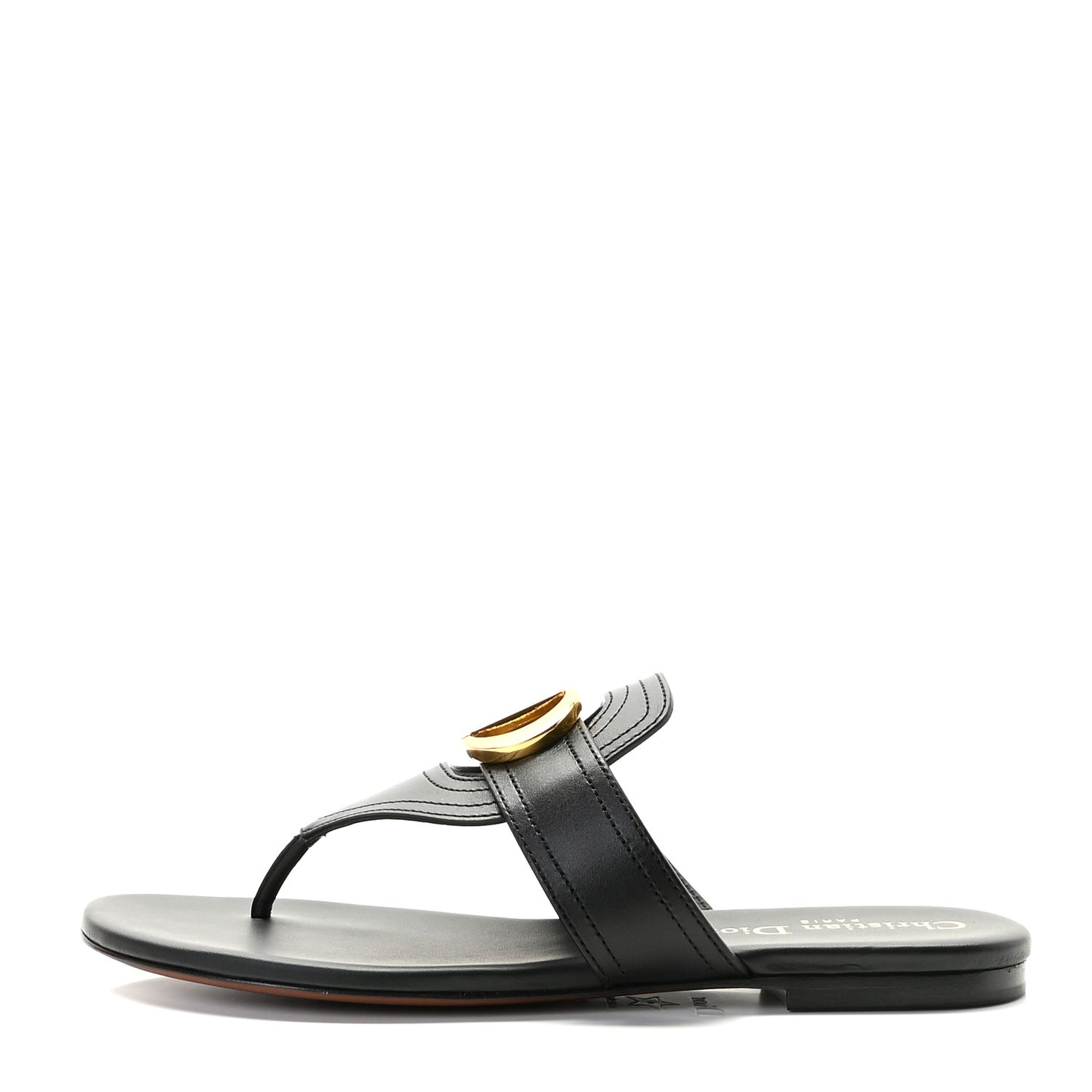 Calfskin 30 Montaigne Thong Sandals 35.5 Black