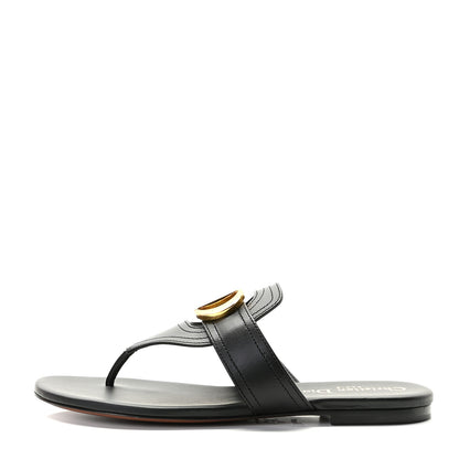 Christian Dior Calfskin 30 Montaigne Thong Sandals 35.5 Black 1 of 8
