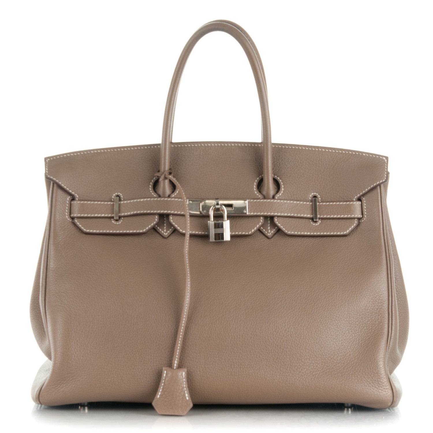 Hermes Taurillon Clemence Birkin 35 Etoupe 1 of 28