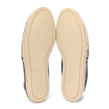 Louis Vuitton Canvas Waterfall Espadrille Flats 38 Marine 10 of 12