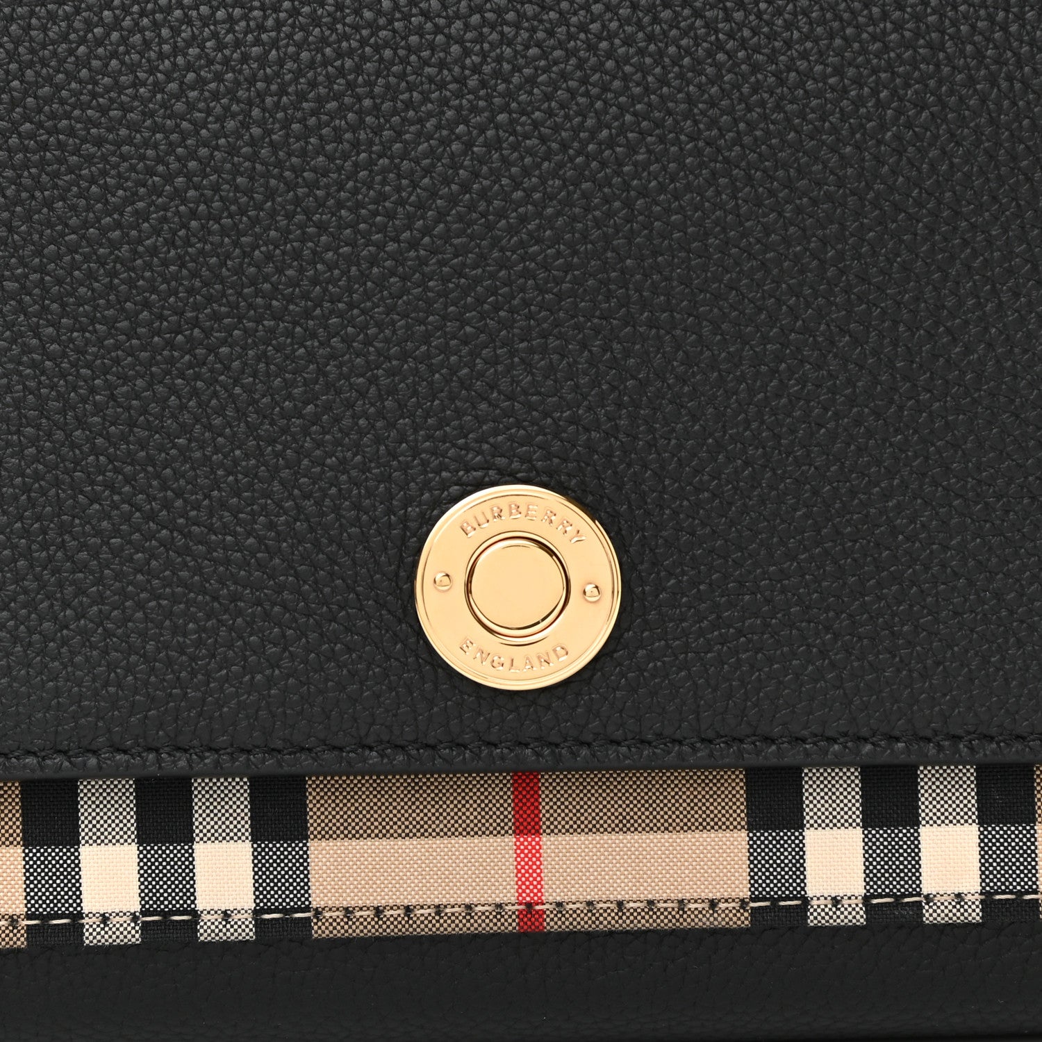 Burberry Grainy Calfskin Vintage Check Note Crossbody Bag Black 6 of 9
